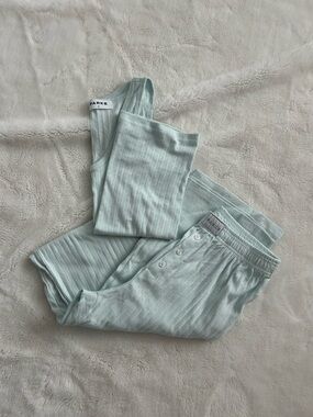 Parke Light Blue Pointelle Knit Tank and Pant Set